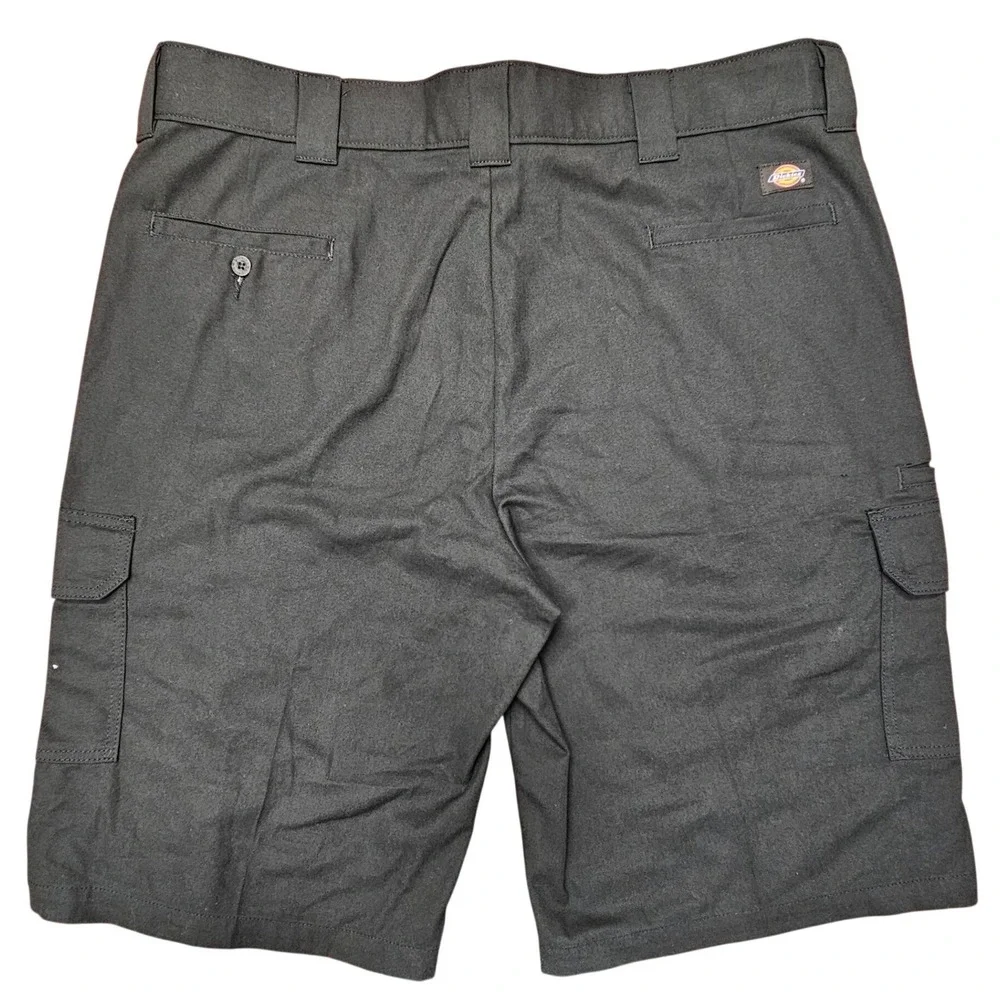 Dickies Mens 42 Cargo Shorts Black Relaxed Fit Utility Workwear Cotton